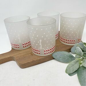 Georges Briard Frosted Cherries Barware Glasses MCM Vintage